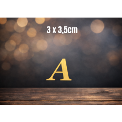 Litera A 3cm, czcionka Georgia kursywa, sklejka 3mm